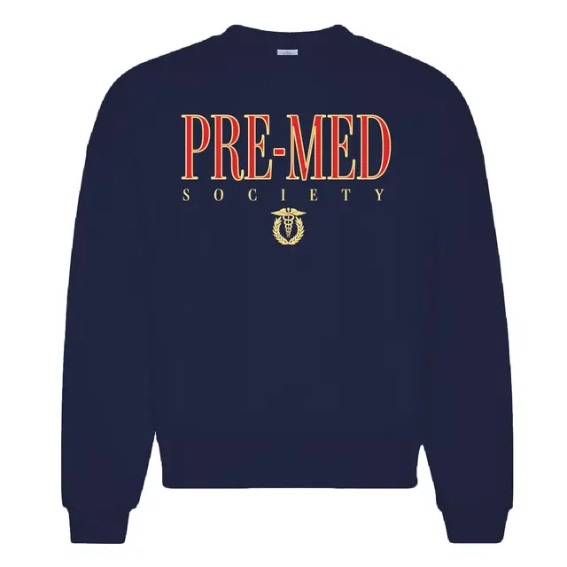 Pre-Med Society Bold Lettering Laurel Graphic PR Crewneck 2