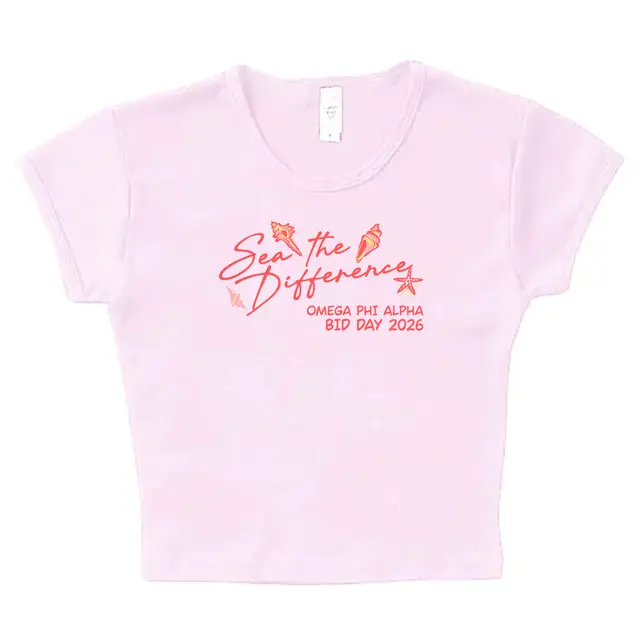 Omega Phi Alpha Seashell Illustration Bid Day Shirt 2