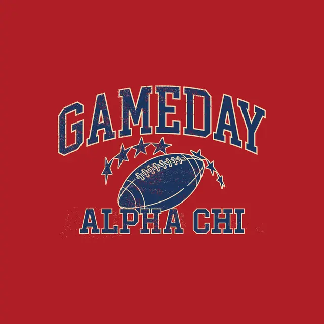 Alpha Chi Omega Football Stars Game Day Shirt