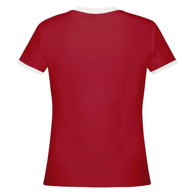 FP97 Simone Slim Fit Ringer Shirt Crimson White Back