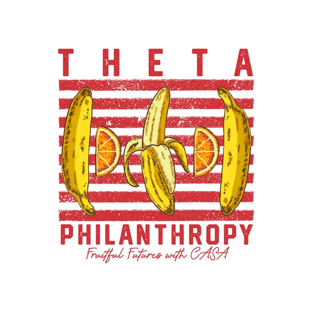 Kappa Alpha Theta Bold Banana Stripes Philanthropy Shirt