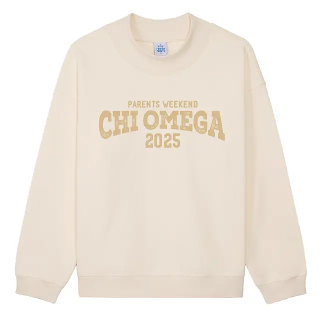 Chi Omega Distressed Lettering Parent's Weekend Crewneck 2