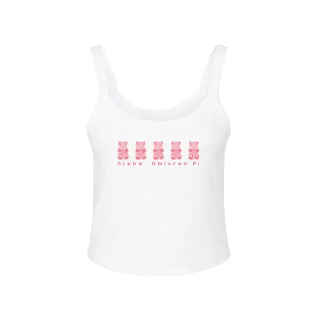 Alpha Omicron Pi Pink Gummy Bear PR Tank 2