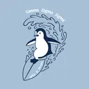 Gamma Sigma Sigma Surfing Penguin Design PR Crewneck
