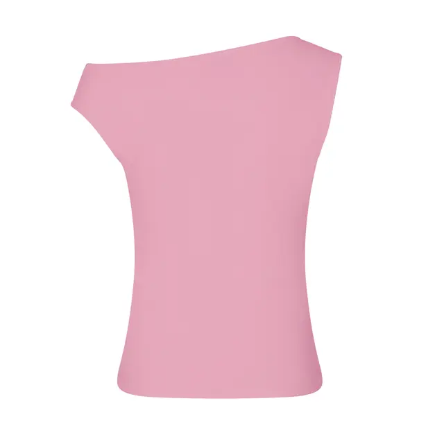 Off Shoulder Tank Light Pink Back