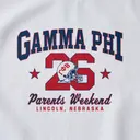 Gamma Phi Block Lettering Football Helmet Parents Weekend Crewneck