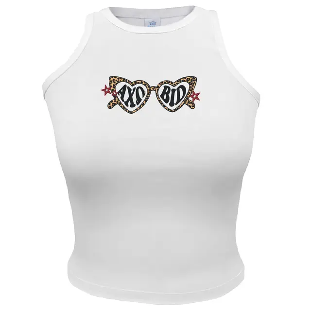 Alpha Chi Omega Leopard Pattern Heart Sunglasses Bid Day Tank 2