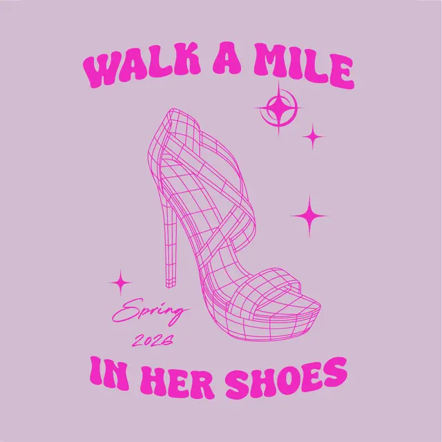 Walk A Mile High Heel Illustration Philanthropy Shirt
