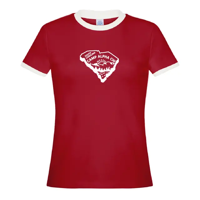 Alpha Chi Omega Block Lettering Camp Graphic Rush Shirt 2