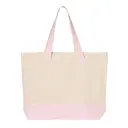 Q-Tees 19L Zippered Tote - Q1300 Natural Light Pink Back