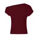 Off Shoulder Shirt Burgundy Back