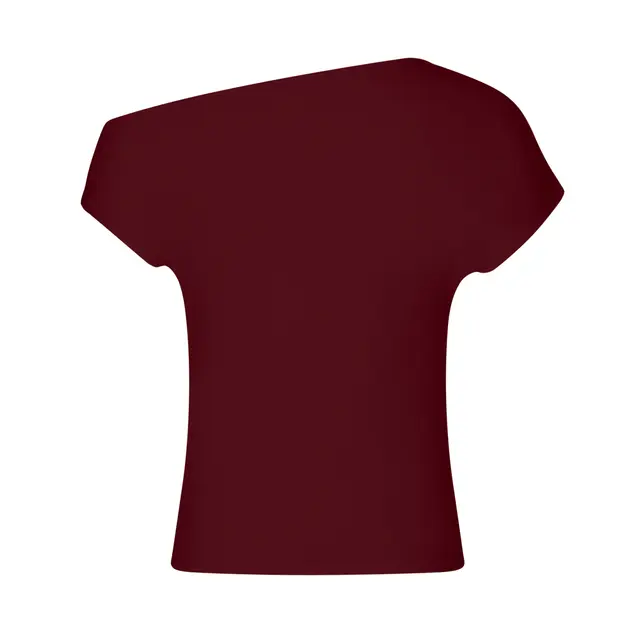 Off Shoulder Shirt Burgundy Back
