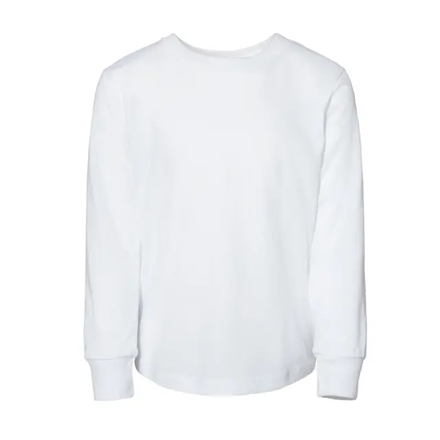 Bella + Canvas Toddler Jersey Long Sleeve Tee 3501t White Front