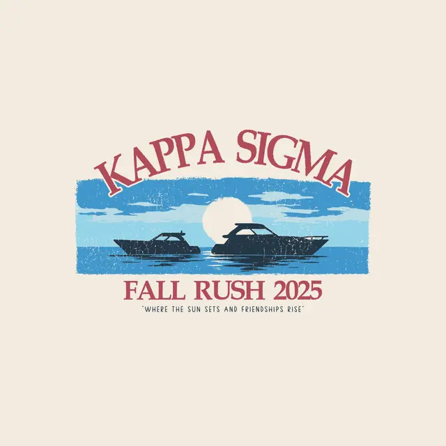 Kappa Sigma Sunset Boat Scene Rush Crewneck