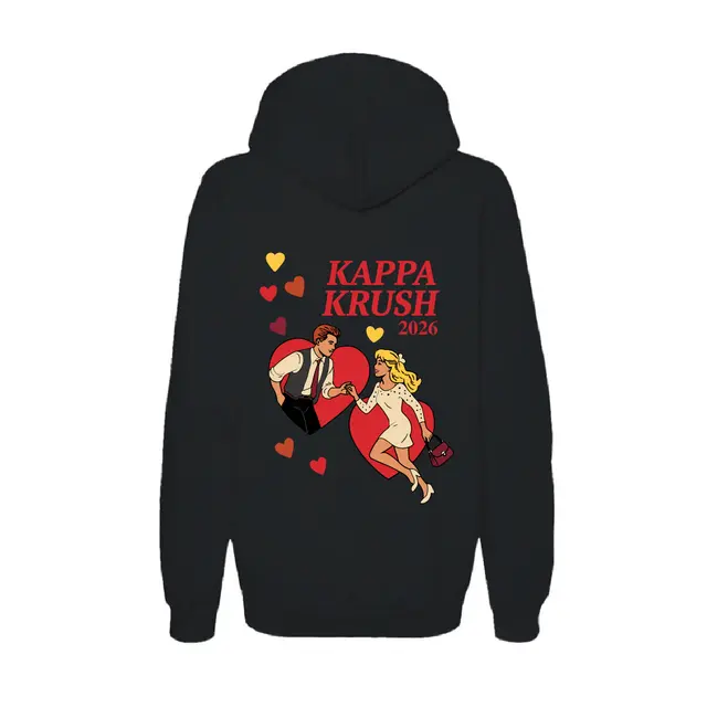 Kappa Kappa Gamma Fun Couple Illustration Date Party Hoodie 2