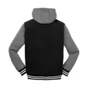 SPORTTEK INSULATED LETTERMAN JACKET Black Vintage Heather Back