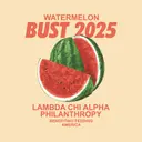 Lambda Chi Alpha Watermelon Bust Bold Text Philanthropy Shirt