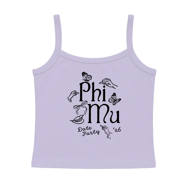 Phi Mu Hand Drawn Illustrations Date Party Tank 2