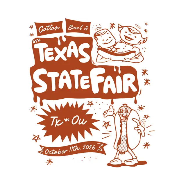 Texas State Fair Cartoon Hot Dog Vintage Shirt