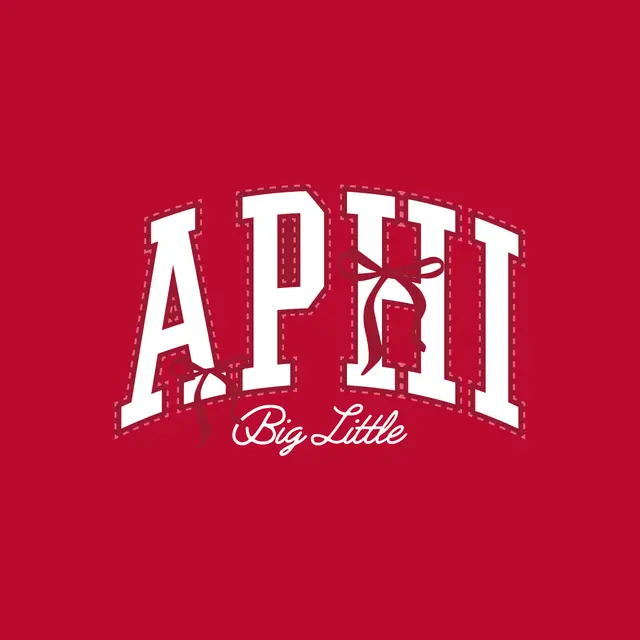 Alpha Phi Bow Accent Lettering Big Little Reveal Tank