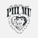 Phi Mu Retro Woman Phone Call Heart Bid Day Shirt