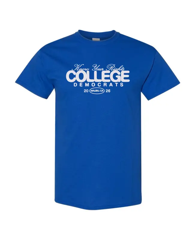 College Democrats Curved Script Text PR Shirt