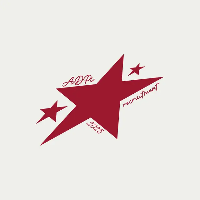 Alpha Delta Pi Big Star and Script Texts Recruitment Shirt