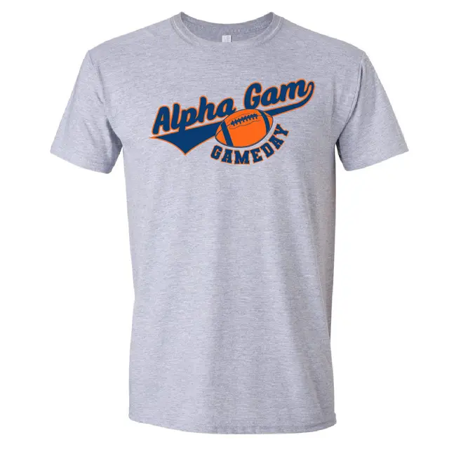 Alpha Gamma Delta Football Graphic Game Day Shirt 2
