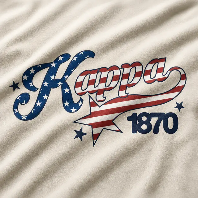 Kappa Kappa Gamma Star and Stripes Script PR Hoodie