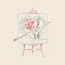 Art Club Floral Heart Canvas PR Crewneck