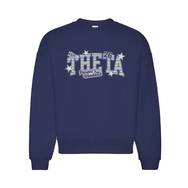 Kappa Alpha Theta Striped Lettering Parent's Weekend Crewneck 2