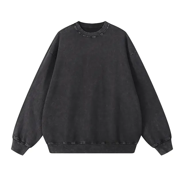 Tapstitch-Snow-Washed-Oversized-Sweatshirt-Black-Front