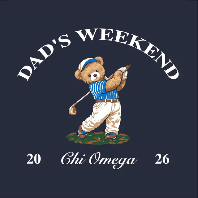 Chi Omega Golf Bear Dad's Weekend Crewneck