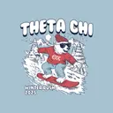 Theta Chi Snowboarding Bear Winter Rush Crewneck