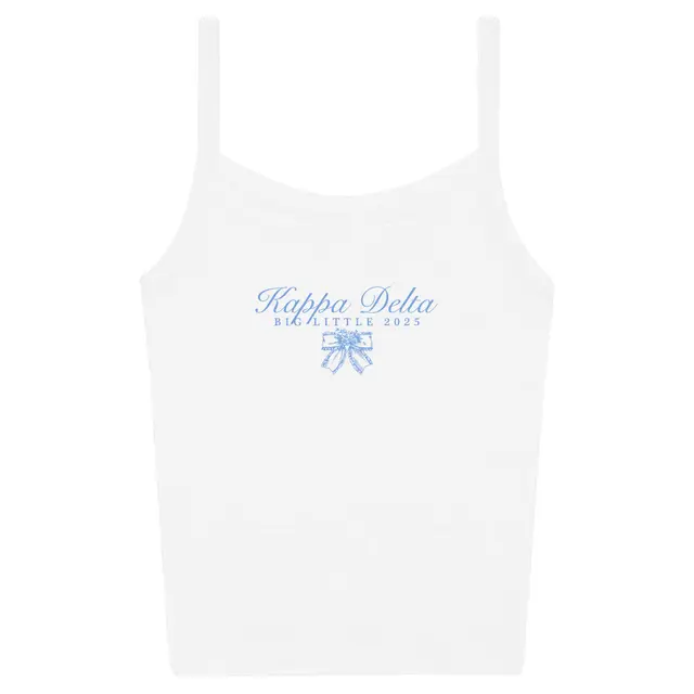 Kappa Delta Elegant Script with Bow Big Little Reveal Tank 2