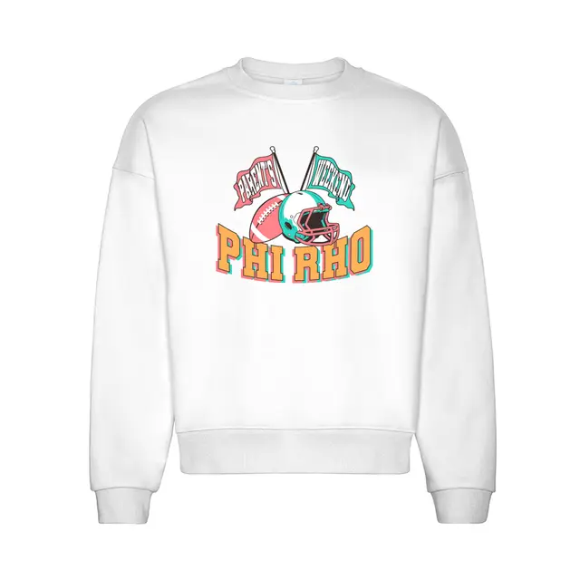 Phi Sigma Rho Football Helmets Banners Parents Weekend Sweater 2
