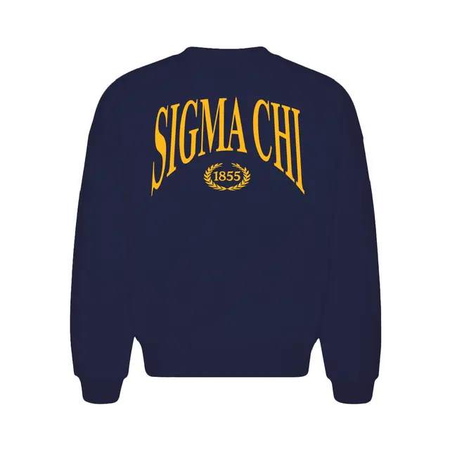 Sigma Chi Curved Script Text PR Crewneck 2