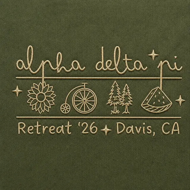 Alpha Delta Pi Hand Drawn Illustrations Retreat Crewneck