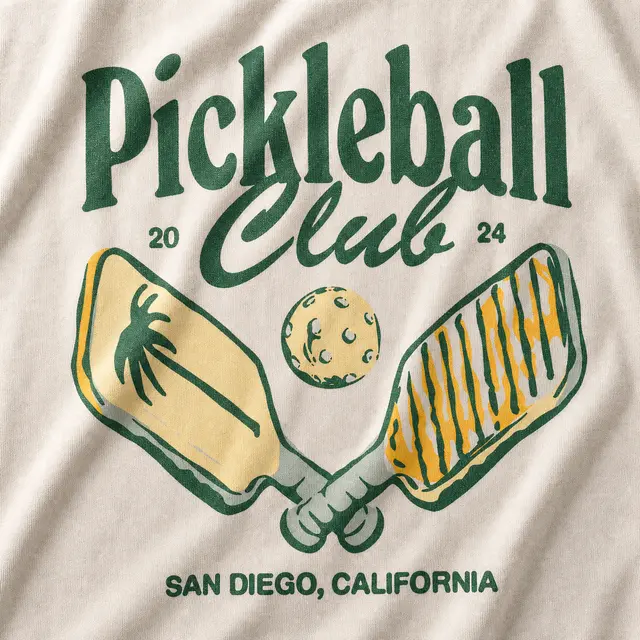 Pickleball Club Retro Vintage Sport Pickleball Club Paddles Ball Tree Design for Date Party for Club 