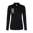Adidas Women's 3-Stripes Double Knit Full-Zip a483 Black Grey Two Front