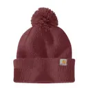 Carhartt Womens Knit Pom-Pom Cuffed Beanie Sable Front