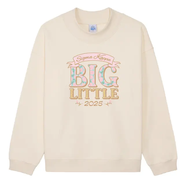 Rose Patterned Floral Themed Text Big Little Reveal Sweater Design for Sigma Kappa