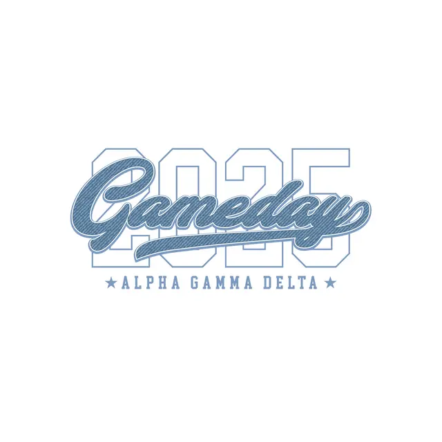 Alpha Gamma Delta Denim Patterned Varsity Graphic Game Day Tank