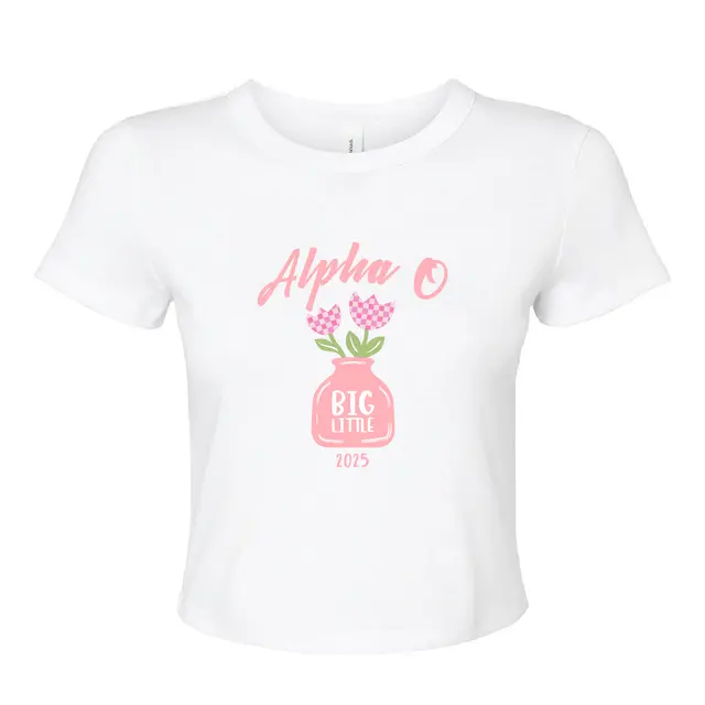 Alpha Omicron Pi Checker Tulip Big Little Shirt 2