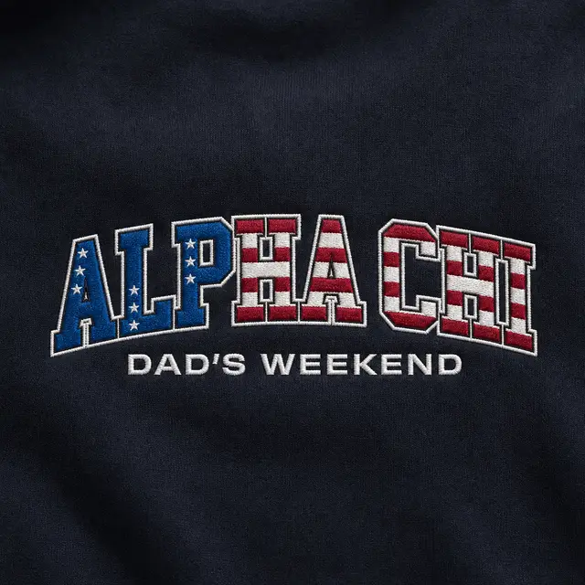 Alpha Chi Omega Patriotic Block Lettering Parents Weekend Hat
