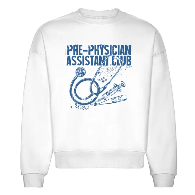 Pre-Physician Assistant Club Stethoscope and Syringe Graphic PR Crewneck 2