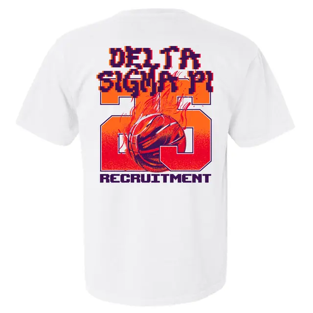 Delta Sigma Pi Flaming Basketball Recruitment Shirt 2