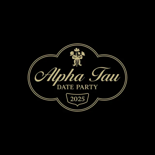 Alpha Sigma Tau Elegant Script Date Party Shirt