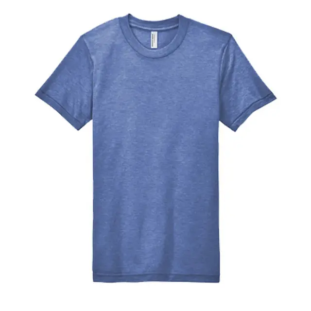 American Apparel Unisex Triblend Short-Sleeve Track T-Shirt tr401w Athletic Blue Front