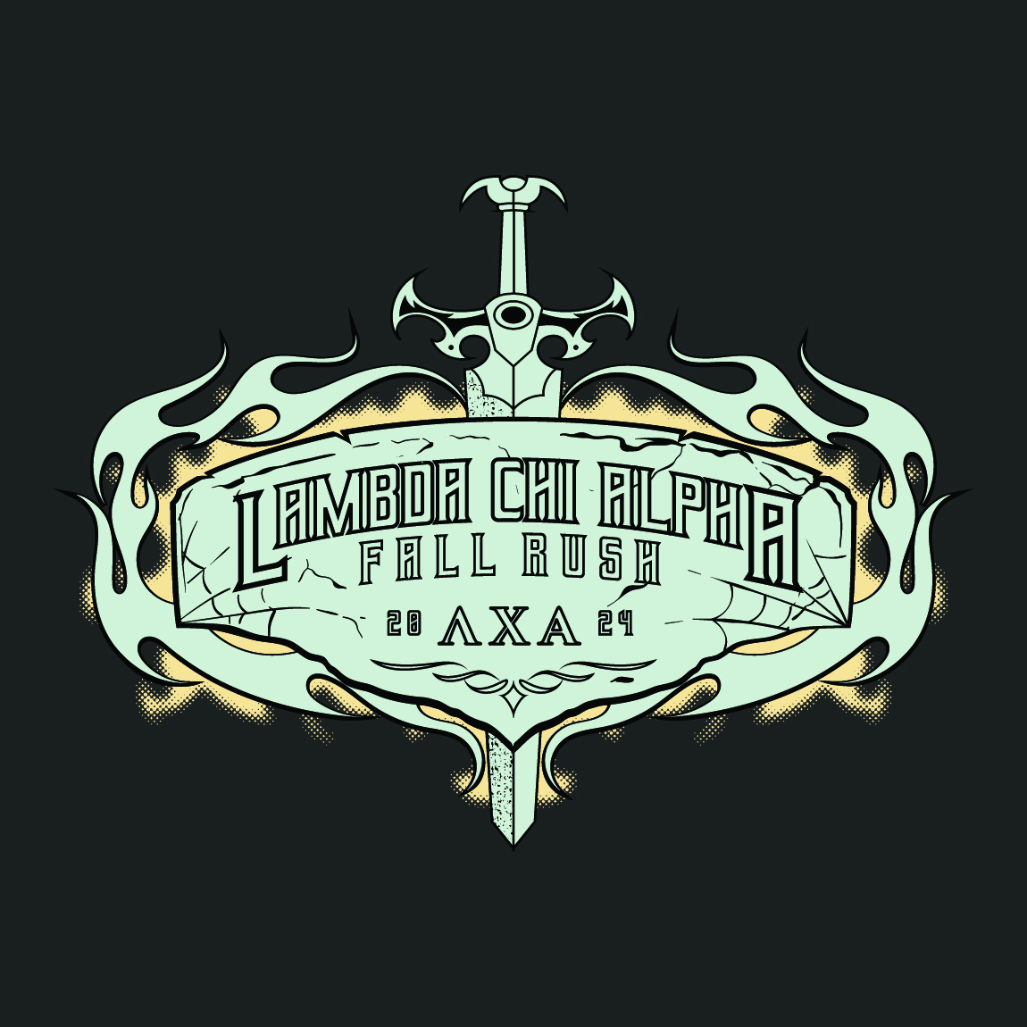 Vintage Medieval Signage And Sword Fall Rush Shirt Lambda Chi Alpha ...
